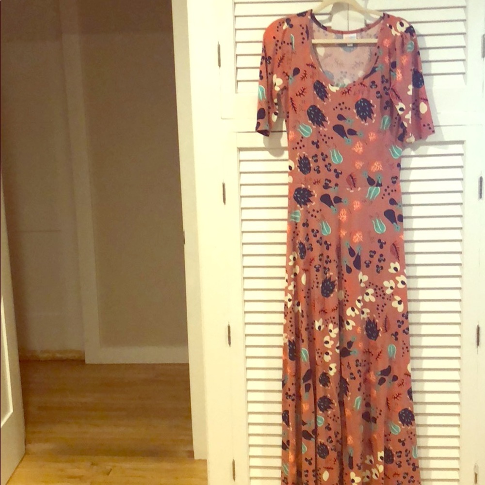 Lularoe Ana Dress size medium blush pink floral